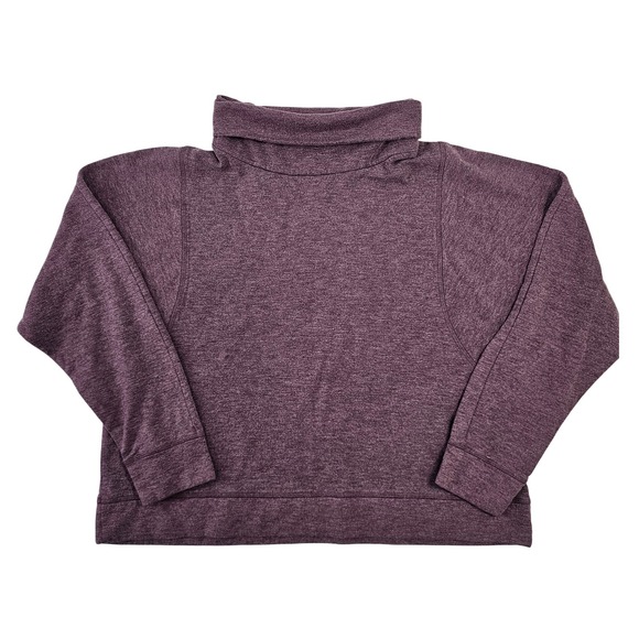 Avia Tops - Avia Womens XL Purple Heathered Funnel Neck Pullover Sweatshirt Activewear Top